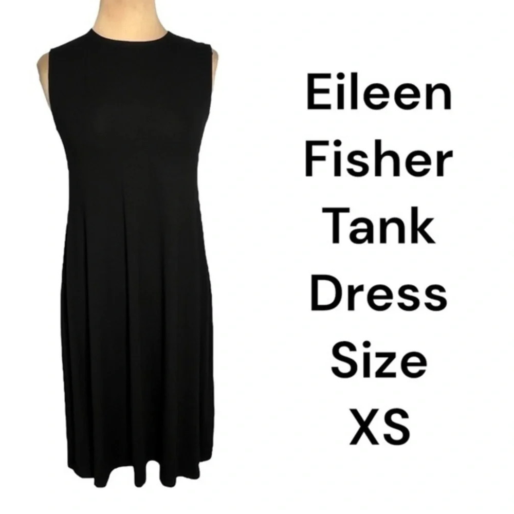 Eileen Fisher black tank dress size XS - Picture 4 of 8